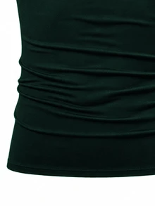 Manfinity Homme 2件組男士純色圓領休閒百搭背心，度假款 - 綠色 - 查看 4