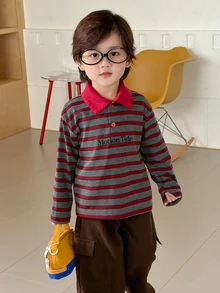 Dazy Kids 嬰兒(男嬰)夏季圓領純色休閒短袖上衣 - 紅色 - 查看 9