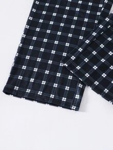 SHEIN 青少年男孩圓領長袖上衣與長褲休閒日常居家睡衣套裝 - 彩色 - 查看 4