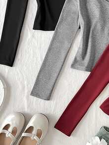 SHEIN 3PCS Tween Girls T-Shirts - Multicolor - View 4