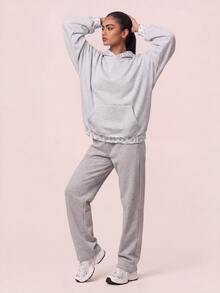 SHEIN BAE Leopard Print Long Sleeve Loose Streetwear Sports Sweatshirt - Light Grey - View 3
