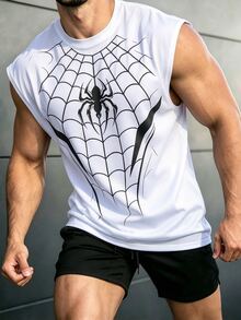 Gym Rark 反光線條極簡印花健身無袖背心 男款運動肌肉訓練跑步寬鬆版型T恤，健身房，Feel，運動風 - 彩色 - 查看 5