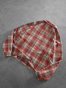 Manfinity Roghcode Áo sơ mi nam size lớn họa tiết kẻ caro, phong cách thường ngày, đa năng, mặc hàng ngày - trái cam - Xem 2