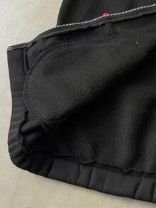 Major Grit 男士秋季休閒寬鬆時尚中式盤扣拼接撞色運動夾克 - 黑色 - 查看 6