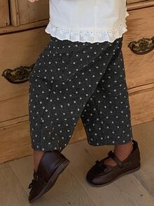 Dazy Kids Infant/Toddler (Girl) Loose Polka Dot Korean Style Bottoms - Grey - View 4
