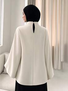 Celisse Women's Solid Color Casual Versatile Daily Wear Top - Apricot - View 2