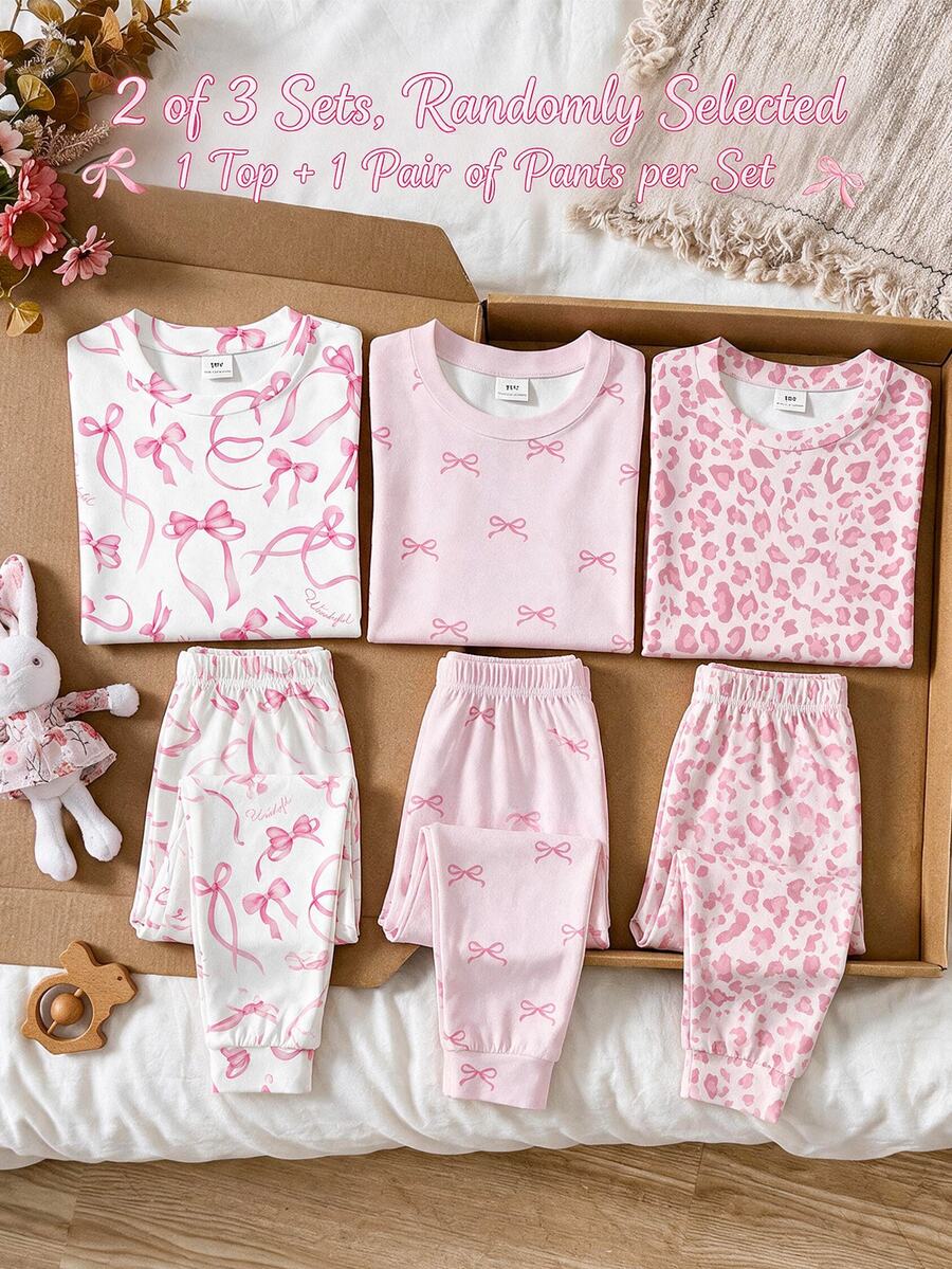 Tween Girl Casual Minimalist Short Sleeve Top And Long Pants Loungewear 4-Piece Set, Suitable For Spring And Summer - Multicolor - View 1