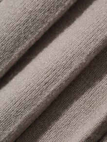 Dazy Plus Solid Color Fitted Elegant Mid-Length Fun Commuter Sweater Dress - Grey - View 9
