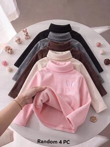 4PCS Young Girls T-Shirts - Multicolor - View 1