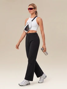 OutZeal Women Outdoor Pants Hiking Camping Water-Resistant Adjustable Waist Flared Leg - Black - View 3