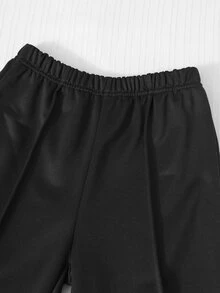 SHEIN 女童休閒兩件套，春秋冬季款，紐約字母印花立領衛衣與短褲，保暖校園穿搭，適合日常穿著、上學、通勤、外出、散步、購物、旅行，可搭配夾克、背心、棉襖 - 彩色 - 查看 4