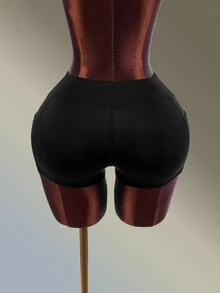 Amplova Women's Zipper Front Ruffle Hem Sports Dress With Shorts - Black - View 10