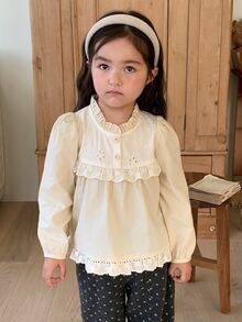 Dazy Kids Infant/Toddler (Girls) Casual Korean Style Long Sleeve Versatile Forest-Inspired Top - White - View 3