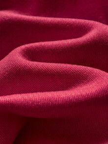 SHEIN 女嬰針織純色字母與數字印花立領半拉鍊休閒衛衣與長褲兩件套 - 酒紅色 - 查看 8