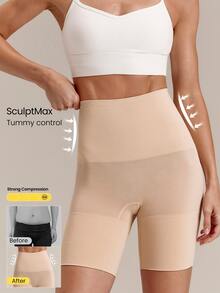 GLOWMODE Seamless Modal Sculptmax 4.0 High-Rise Tummy-Control Boyshorts With Non-Slip Waistband Daily Casual Wear - Apricot - View 1