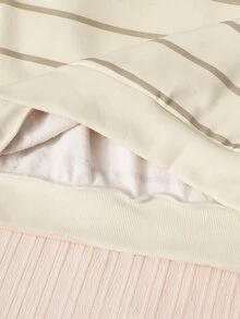 SHEIN 女童休閒兩件套，春秋冬季，紐約字母印花立領衛衣與短褲，保暖校園穿搭，適合日常穿著、上學、通勤、外出、散步、購物、旅行，可搭配夾克、背心、棉襖 - 彩色 - 查看 3