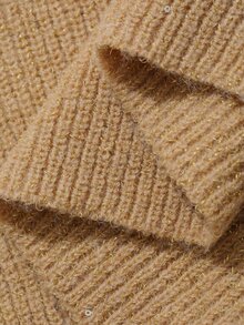 DAZY Women's Solid Color Casual Minimalist Party & Travel Knit Dress - Khaki - View 10