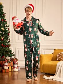 Notgurli Christmas Men's Long Sleeve Long Pants Loungewear Set - Multicolor - View 5