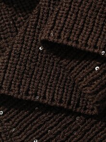DAZY Women's Solid Color Casual Minimalist Party Knit Dress - Coffee Brown - View 9