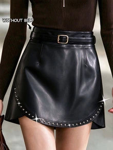 GlowEve Women's Solid Color Fashion Versatile Daily Casual Skirt - Multicolor - View 3
