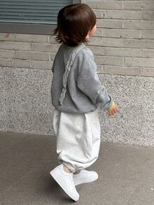 Dazy Kids Infant (Boy) 2 In 1 Korean Style Long Sleeve Spring/Autumn Versatile Sweatshirt - Grey - View 2