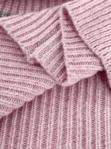 Maweii Áo cardigan len thời trang nữ size lớn cổ tròn tay dài họa tiết kẻ sọc trang trí cúc kim loại có túi - Hồng - Xem 8