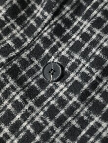 Velvienne Plus Size Women's Plaid Versatile Winter Padded Coat - Black - View 13
