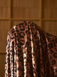 MOTF STUDIO GAUN TANK PANJANG PAS BADAN WANITA 2 DALAM 1 WARNA SOLID & MOTIF MACAN TUTUL DENGAN KARET PATCHWORK - Coffee Brown - View 9