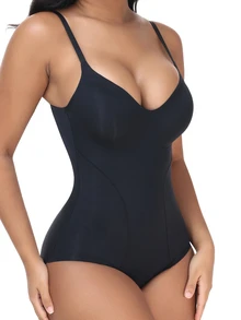 SHAPORA 1pc Women's Cup Style Shapewear Jumpsuit - Black - View 5