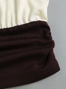 Sweetra Sweatshirt Wanita dengan Garis Leher Asimetris dan Lengan Manset - Kuning - View 5