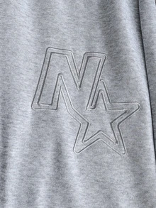 2pcs/Set Teen Casual Streetwear Slogan Embroidered Long Sleeve Hoodie Jacket And Pants Set, Suitable For Spring/Autumn Daily Casual Wear, Suitable For Autumn/Winter Teen Boy Outfit, Comfortable Fabric, Fashionable Fit, Spring/Summer New Style, Suitable For Multiple Seasons And Occasions - Grey - View 5