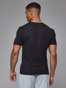 Musero Sport Printed Muscle Fit Gym Tshirt Autum Winter Sports Activewear - Black - View 4