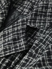 Velvienne Plus Size Women's Plaid Versatile Winter Padded Coat - Black - View 6