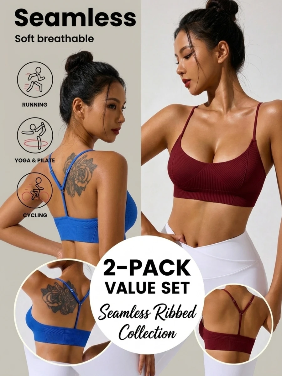 Velisys Velisys Kaos Tank Top Olahraga Wanita Putih Tanpa Jahitan - MultiWarna - View 1