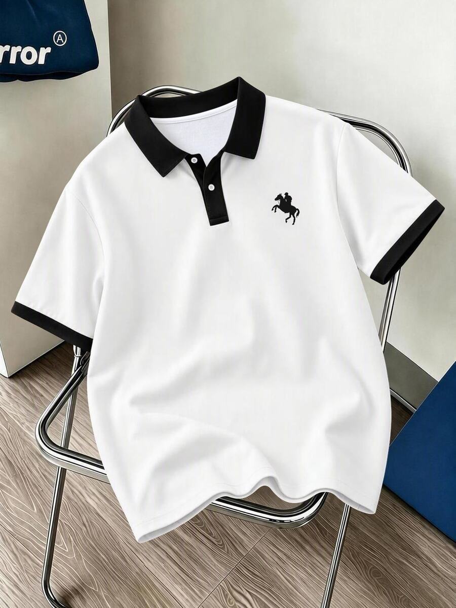 Daypath 男士半門襟鈕扣短袖 Polo 衫 - 白色 - 查看 1