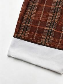 Auvina Plus Size Vintage Plaid Commuter Jumpsuit Fall - Burnt Orange - View 6