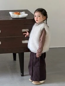 Dazy Kids Baby Girl Stand Collar Korean Style Autumn/Winter Jacket - Apricot - View 1