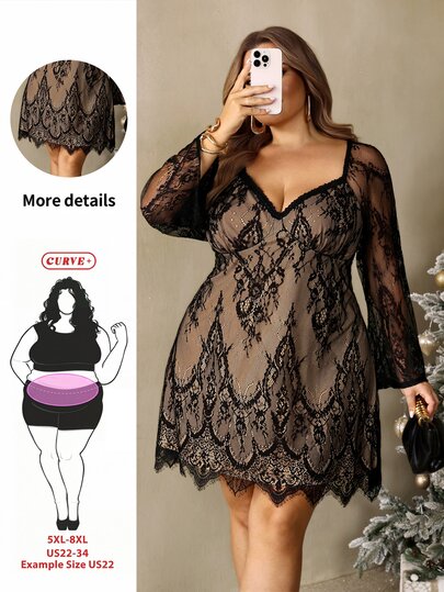 SHEIN CURVE+ Plus Size 22W Autumn/Winter New Dress, Off-Shoulder Satin Skirt, Elegant Party & Banquet Style