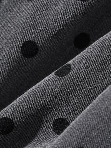 FRIFUL Women's Korean Style Bowknot Decor Polka Dot Camisole - Grey - View 3