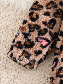 SHEIN Tween Girl Long Sleeve Fleece Fashionable Cute Leopard Ear Hooded Jumpsuits, Suitable For Indoor & Outdoor Wear In Winter - Multicolor - View 5