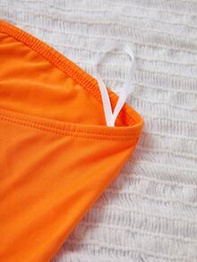 SHEIN EZwear 女款休閒極簡修身抹胸上衣 - 橘色 - 查看 7