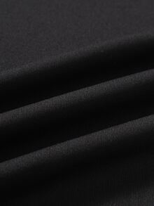 Manfinity Hypemode Men's Solid Color Hoodie Sweatshirt Set With Drawstring, For Sports, Outdoor, Fitness And Commuting - Black - View 3