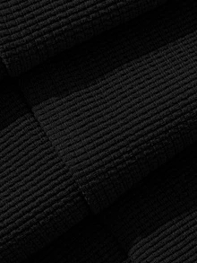 DAZY Men's Button Half-Placket Long Sleeve T-Shirt And Straight Leg Pants With Pockets 2 Pieces Set - Black - View 3