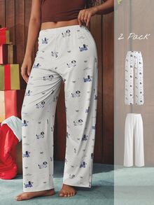 Esseday Women's Cartoon Print Casual Daily Home Pajama Bottoms - Multicolor - View 6