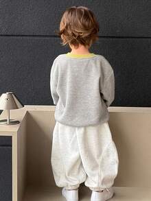 Dazy Kids Infant (Boy) 2 In 1 Korean Style Long Sleeve Spring/Autumn Versatile Sweatshirt - Grey - View 4