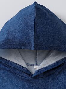 Tween Boys Casual Solid Color Loose Fit Sweatshirt Autumn Fall - Navy Blue - View 4