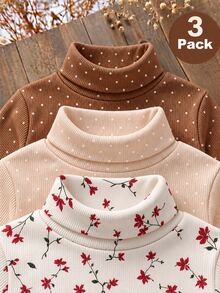 3PCS Young Girls T-Shirts - Multicolor - View 7