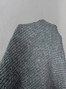 Aloruh Women's Casual Commuting Simple Solid Color Funnel Neck Batwing Sleeve Wide Hem Knit Top - Grey - View 9