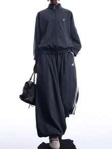LYSMO Women's Fashion Versatile Embroidered Dark Grey - Navy Blue - View 9