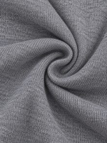 Sweetra CURVE Plus Size Women's Solid Color Casual Versatile Daily Wear Long Sleeve Sweater - Grey - View 3